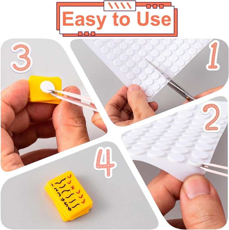 SmallCat 600 PCS Foam Discs Squares Stickers, 6 Sheet 3D Double-Sided Foam Adhesive Squares, Precut Foam Tapes for DIY Arts Crafts for Halloween Christmas - 2 Sizes (0.31 in, 0.39 in) - Image 3